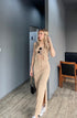 TIRA Half Sleeve Tie Up Crop Top With High Waist Split Skirt